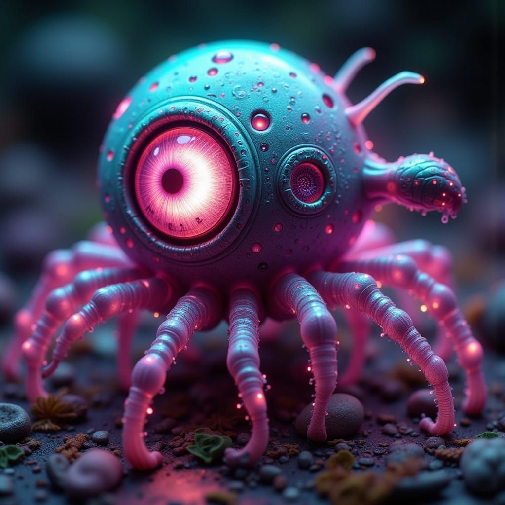 Cute Cybernetic Tredectipi with Glowing Eye