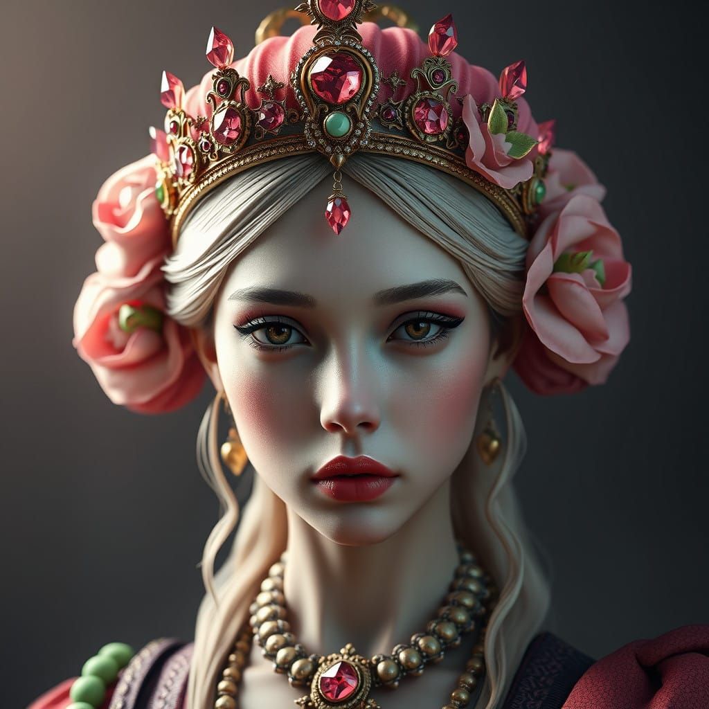 Medieval Fantasy Princess in 3D Anime Art