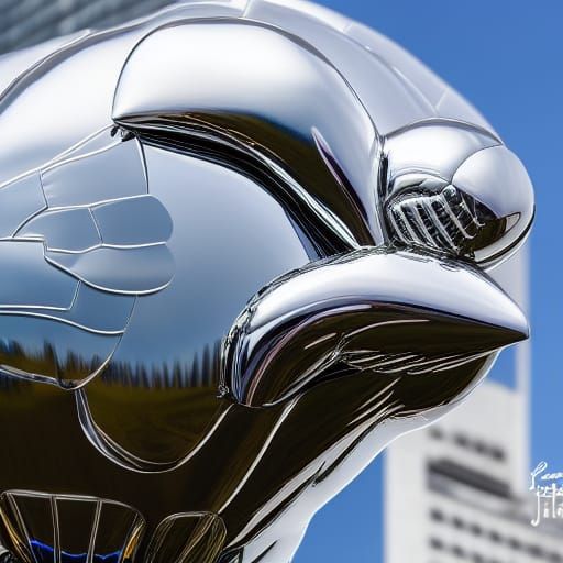 Chrome Eagle Balloon Sculpture in Hyperdetailed 8K