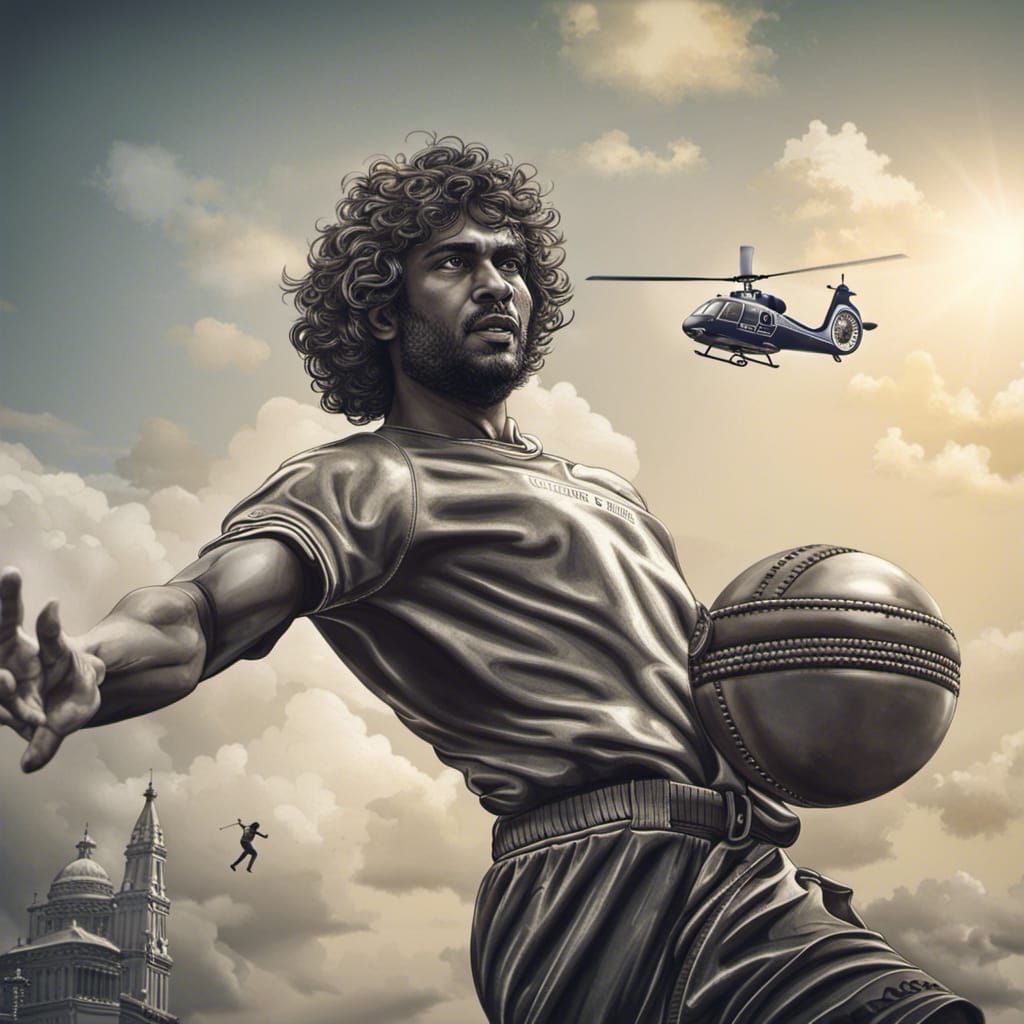 Lasith Malinga Statue Lifted by Helicopter: Hyperrealistic A...
