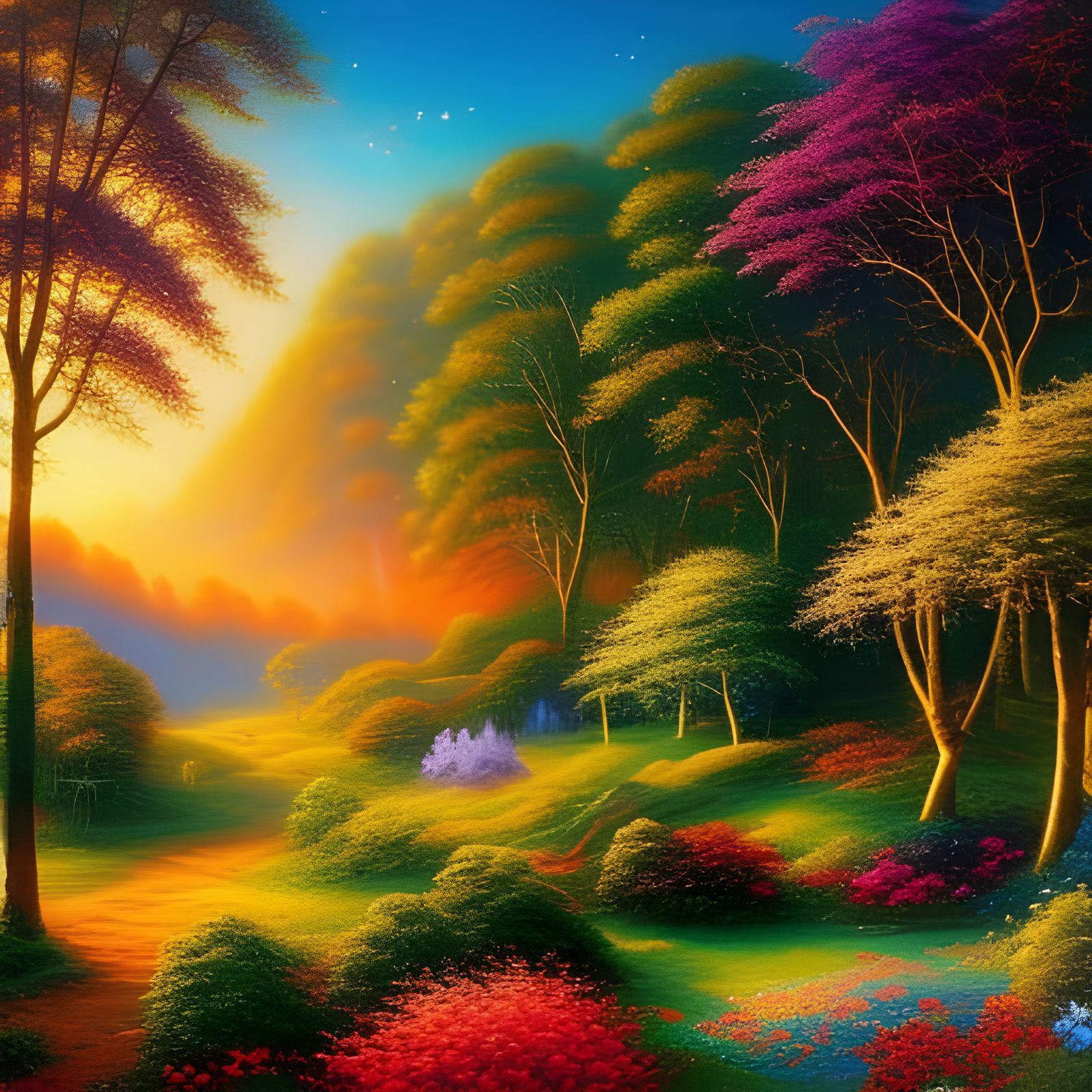Enchanted Forest: An Oil Painting in Surreal Style