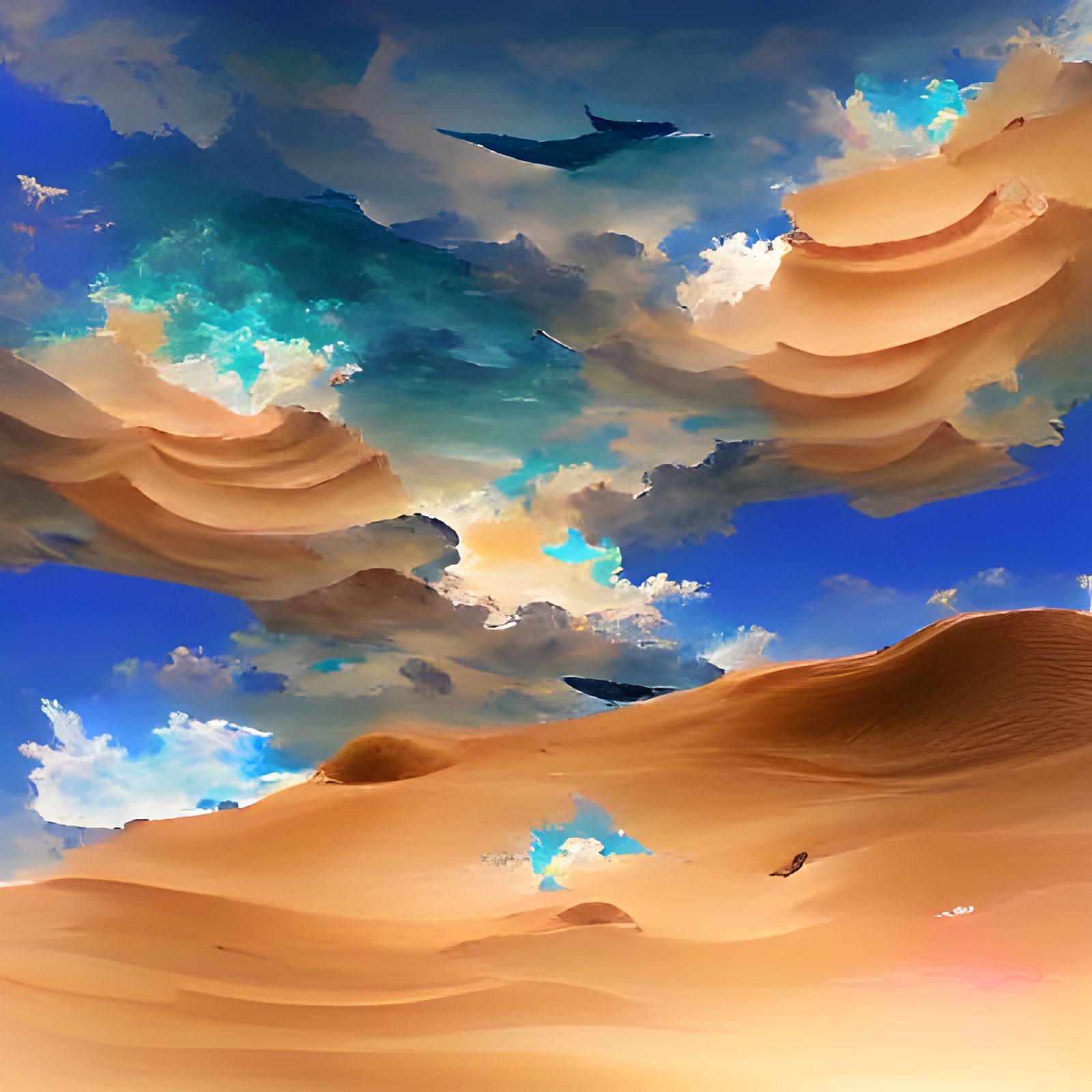 Surreal Ocean Desert Sky Landscape