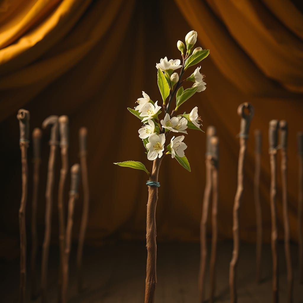 Aaron's Staff Blossoms in Renaissance Style