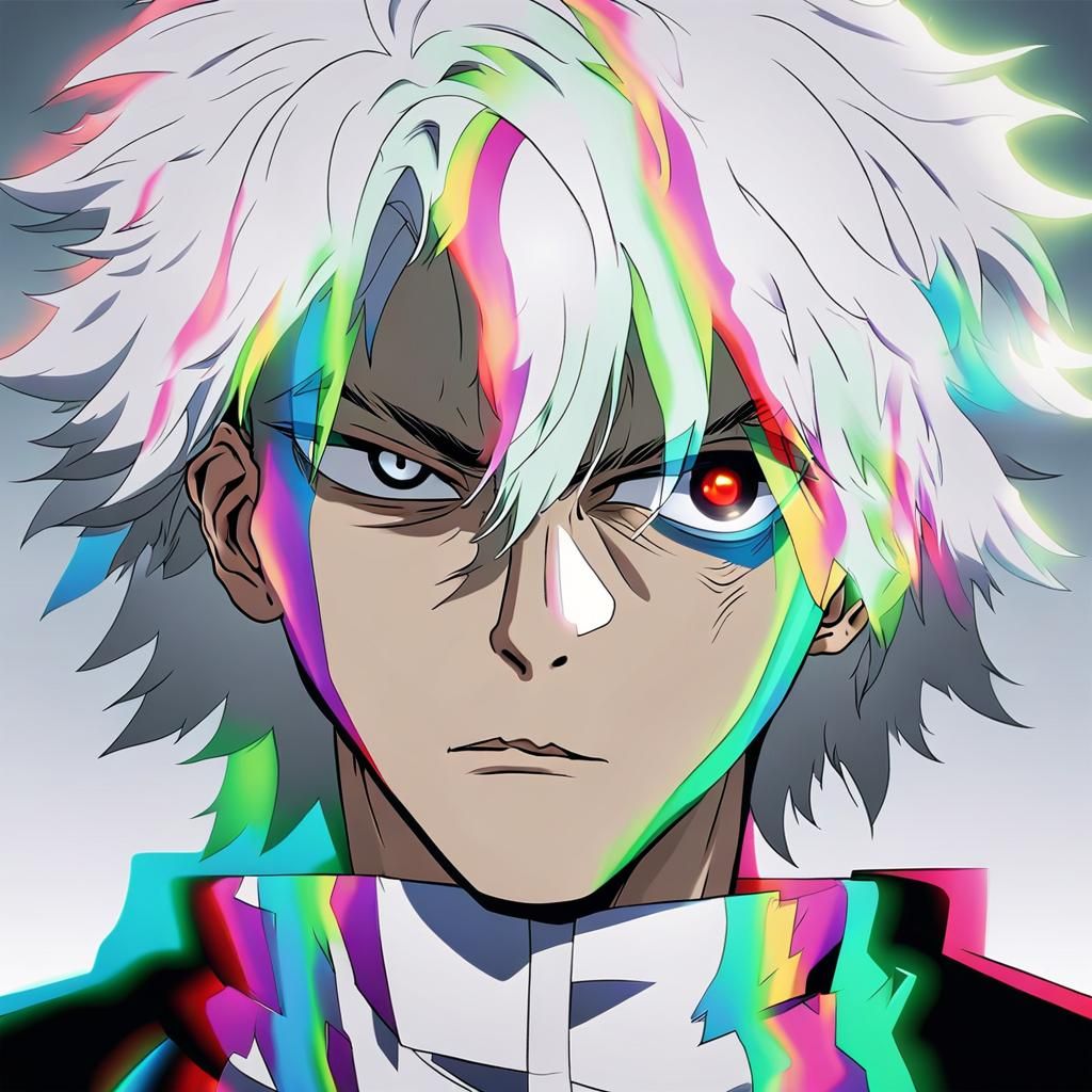 Anime Boy with Heterochromia in UA Uniform