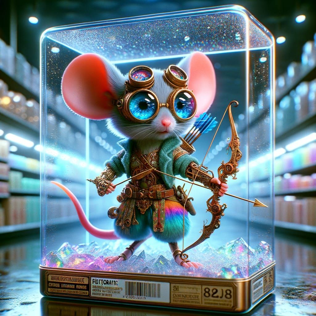 Steampunk Mouse Archer Toy in Blister Pack