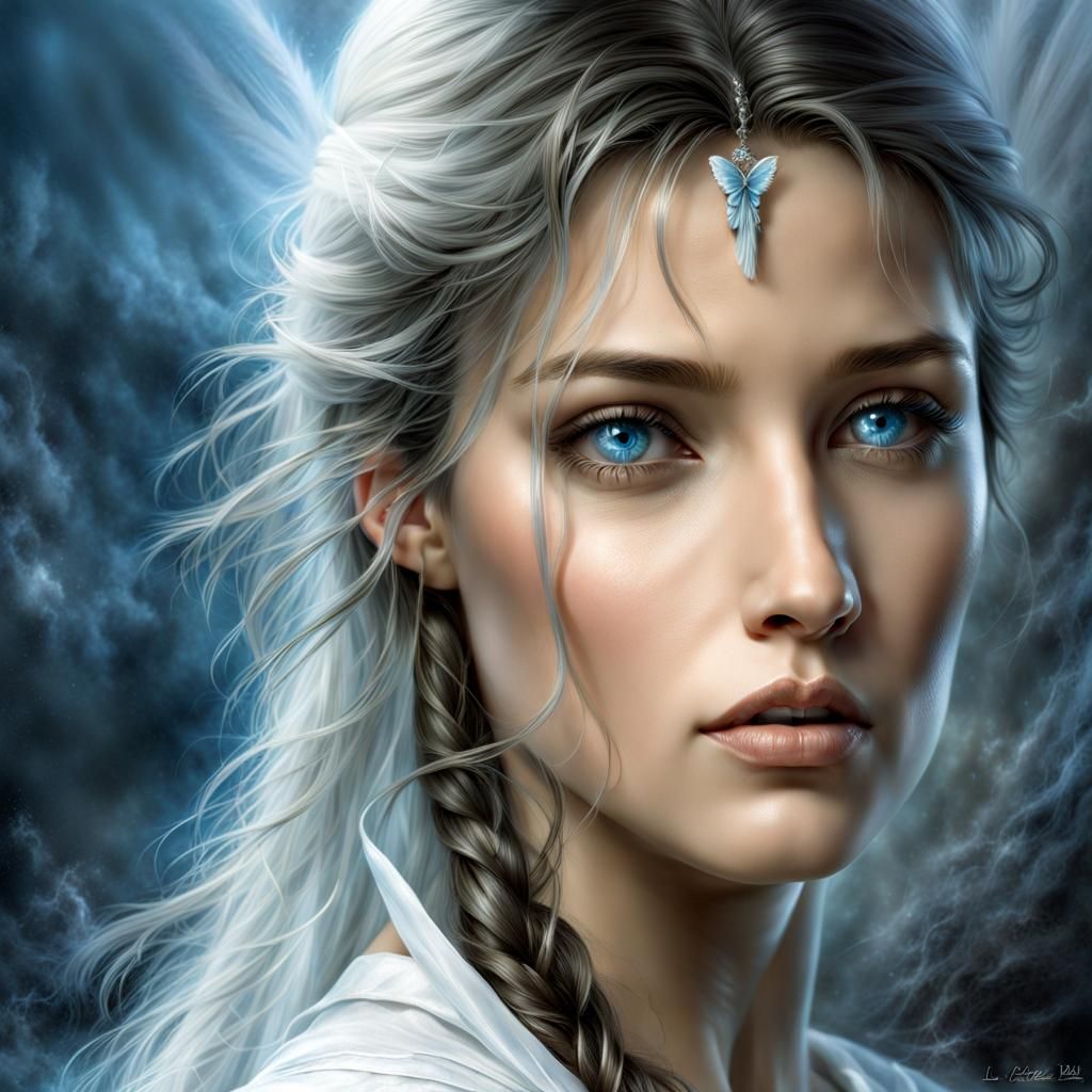 Fantasy Angel Portrait in Royo Style