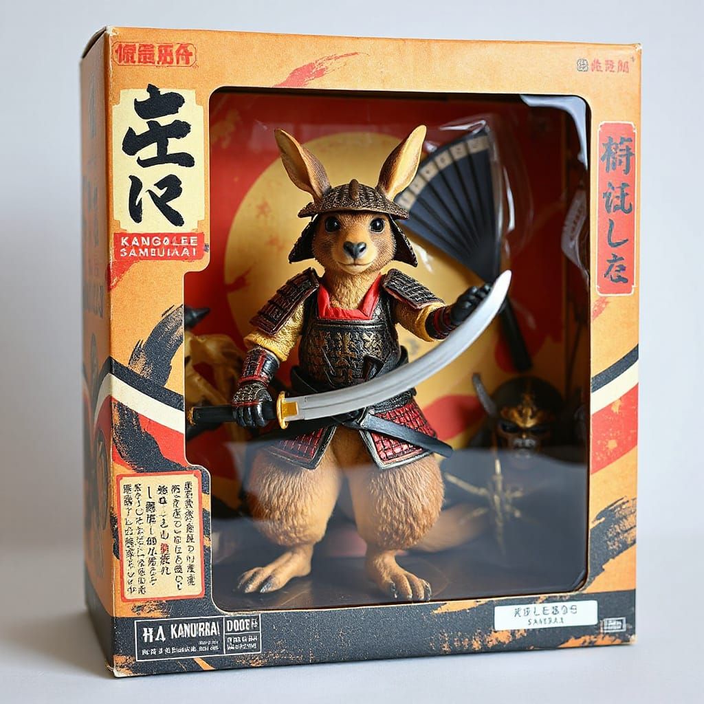 Kanga Lee samurai action figure, mint in box