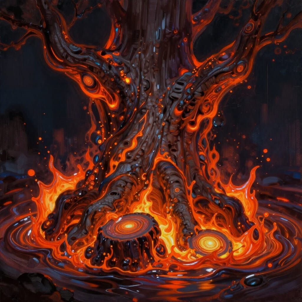 Bioluminescent Liquid Tree Shimmers Like Lava