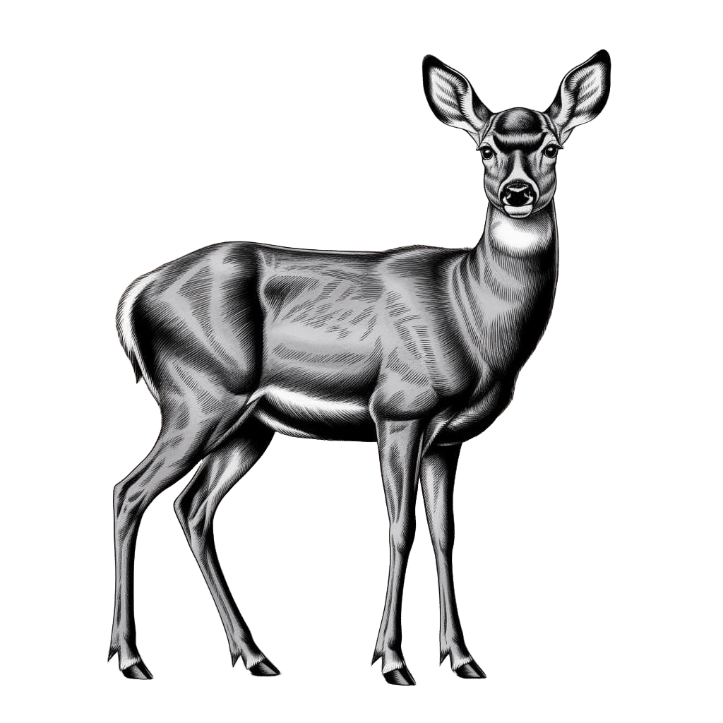 Majestic Deer in Charcoal Drawing