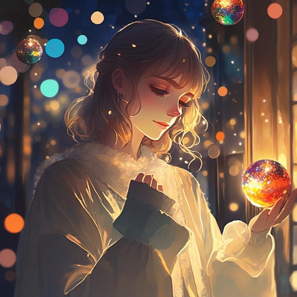 Anime Lady in Gown with Painterly Shading