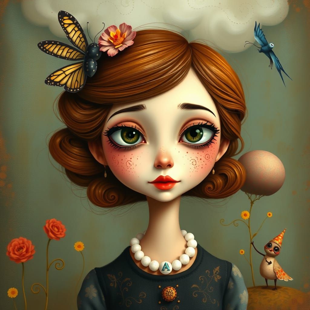 Ethereal Fantasy Goddess in Whimsical Landscape