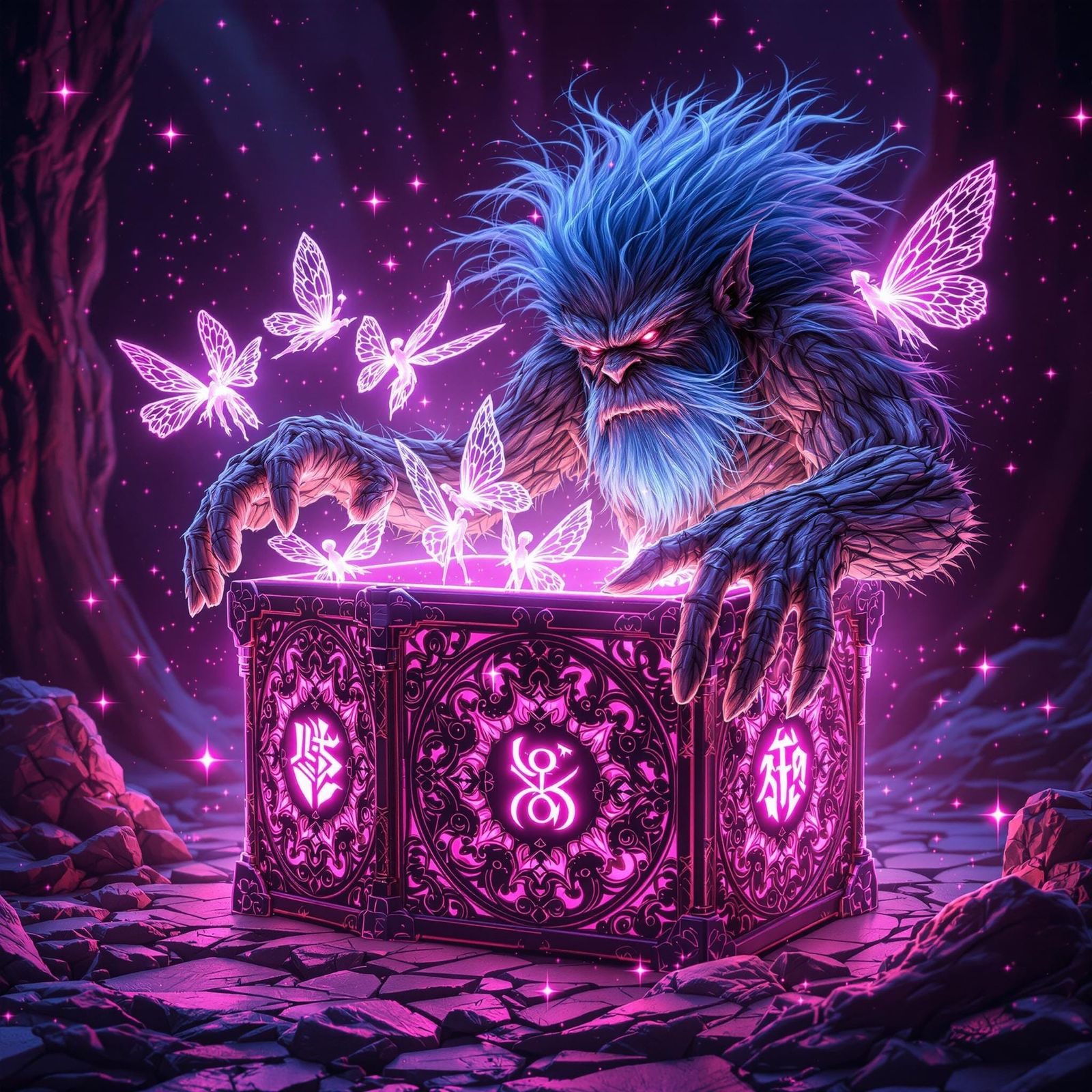 Magical Toy Box with Fairies and Troll