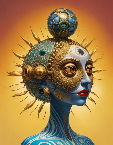 Surreal Portrait of Isidora with Atomic Halo