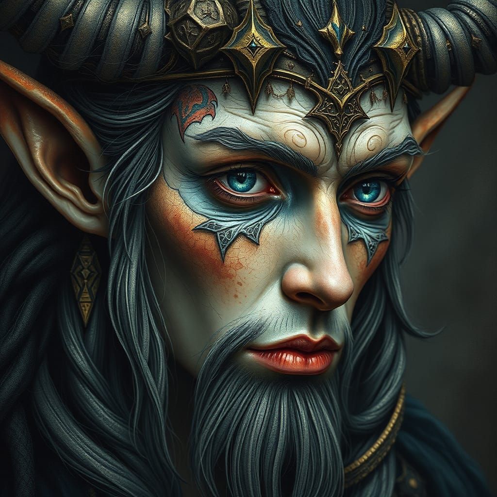 Intricate Portrait of a Svartálfar Elf