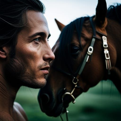 Portrait of Young Man with Horse Necklace