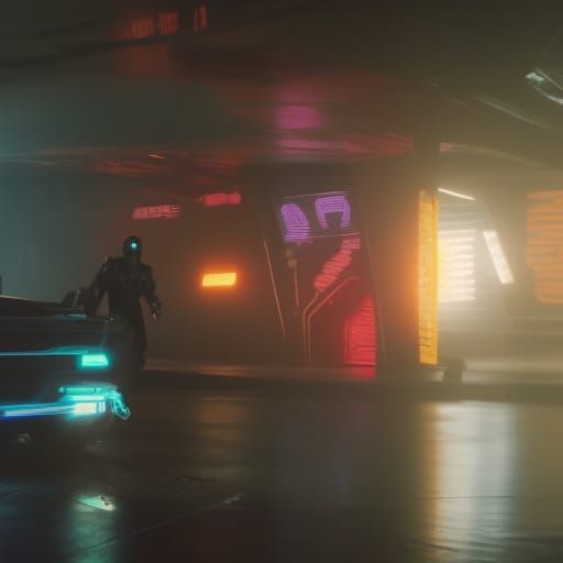 Cyberpunk Cosmic Battle with Neon Explosions