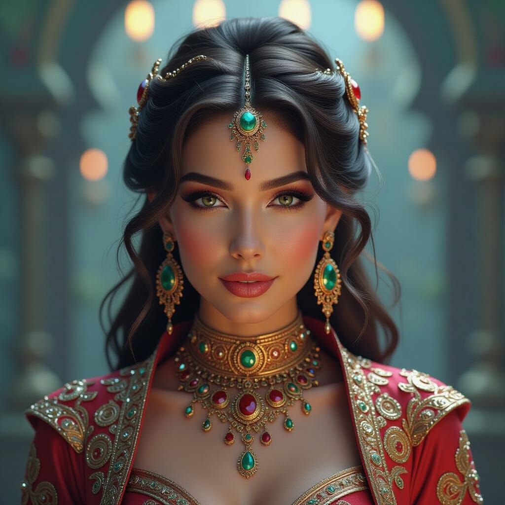 Futuristic Noblewoman in Hyperrealistic Style