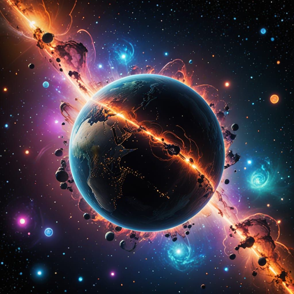 Surreal Celestial Body in Ethereal Glow