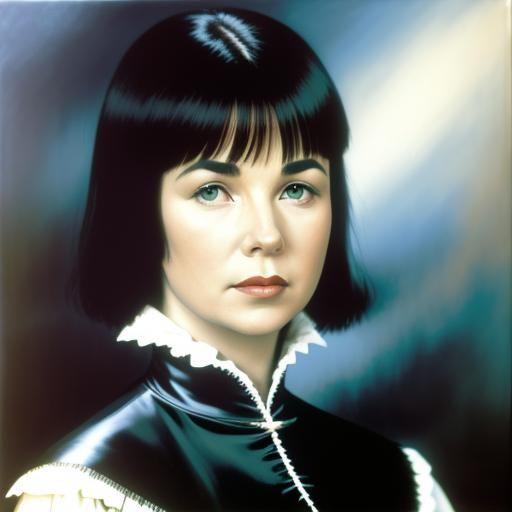 Louise Brooks as Joan of Arc: Surreal Oil Painting