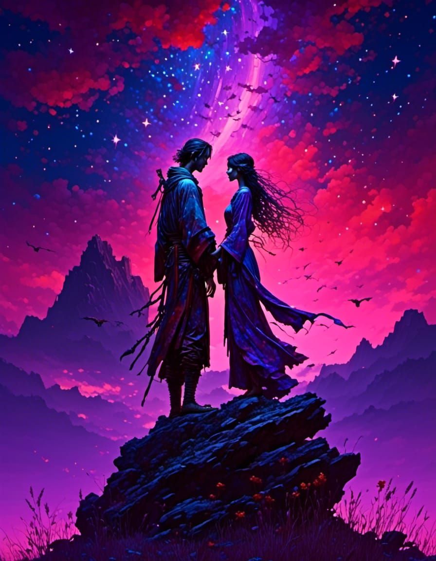 Star-Crossed Lovers Under a Neon Sky