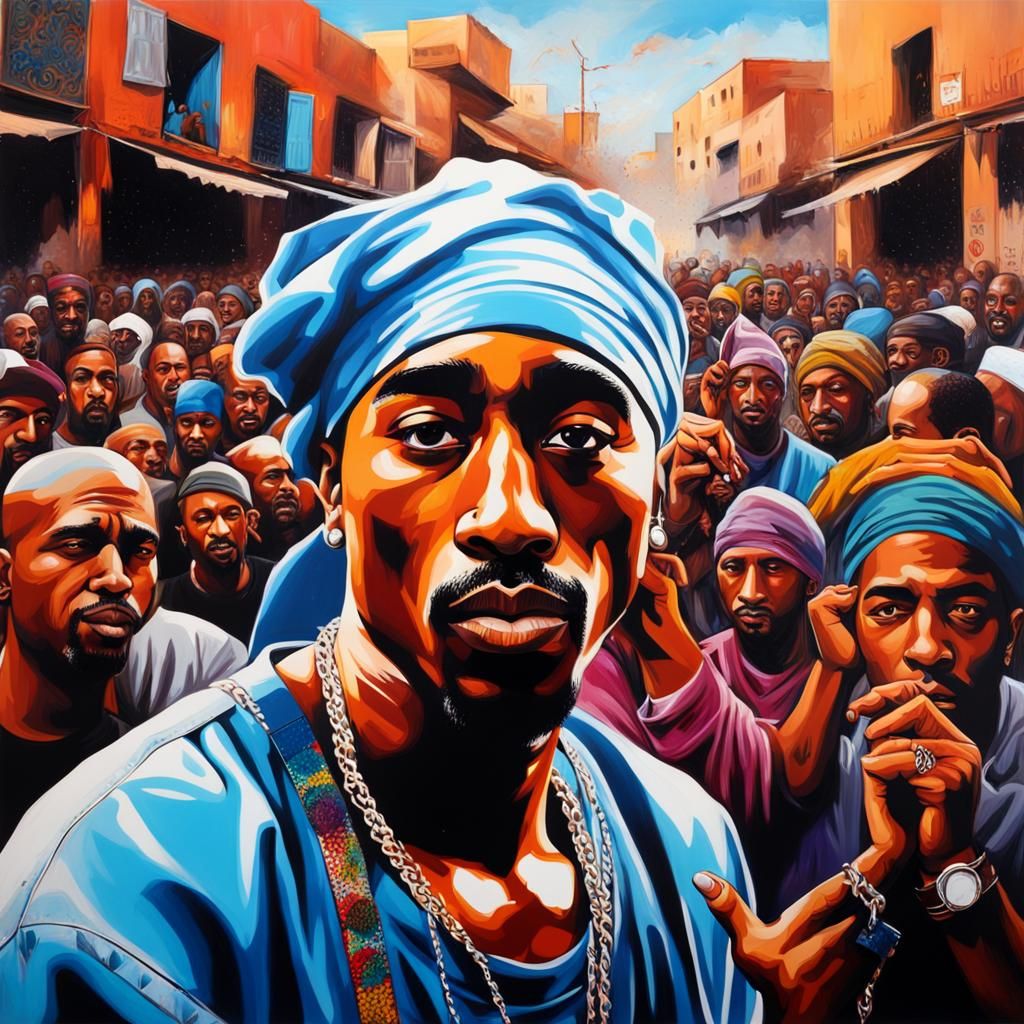 Tupac Shakur in Marrakesh Graffiti Art
