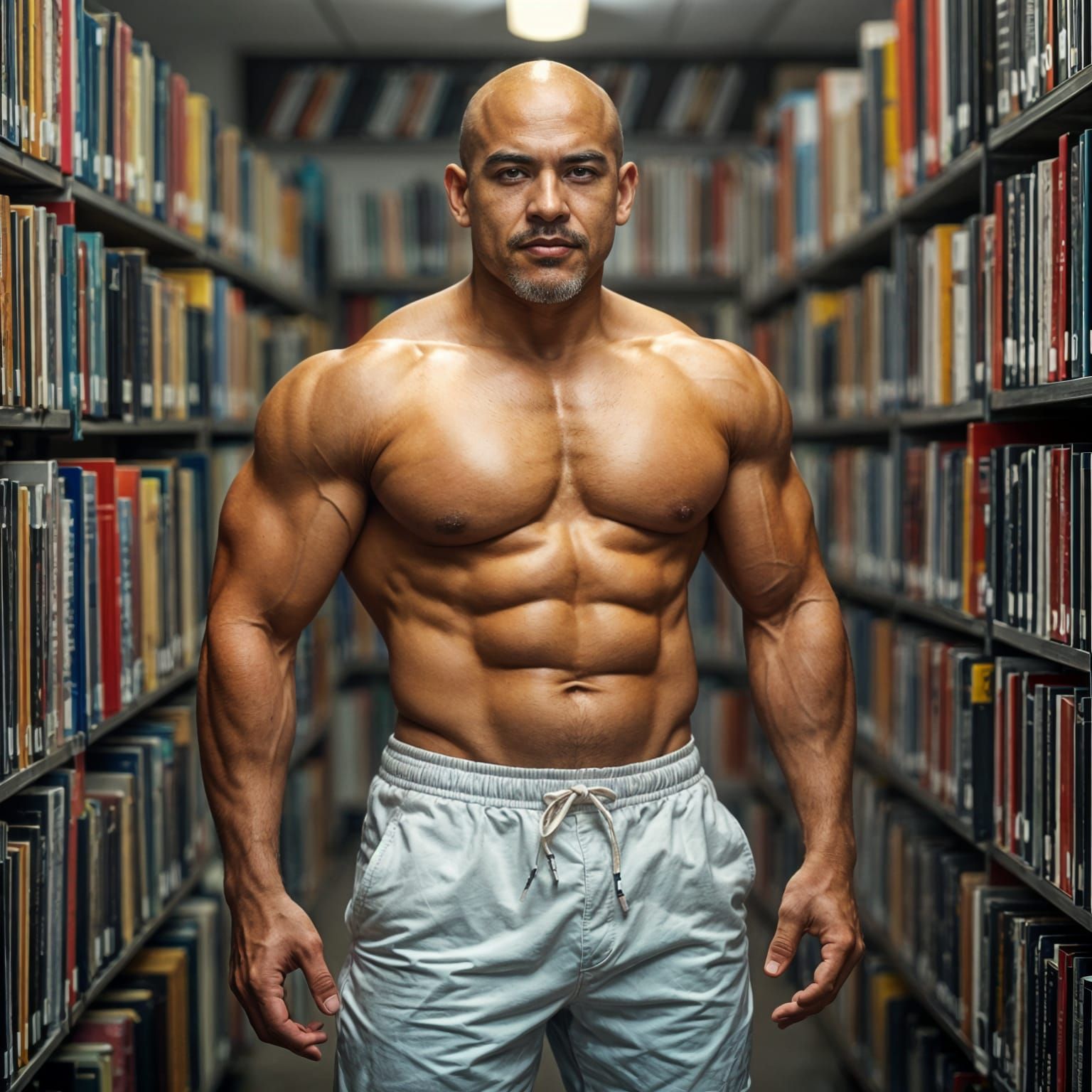 Chiseled Mexican Librarian Exudes Confidence