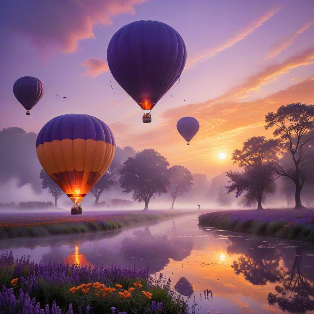 Whimsical Hot Air Balloon Festival at Sunrise