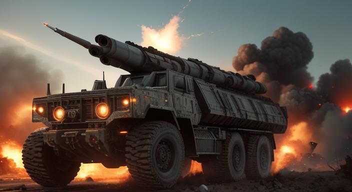 High-Tech Missile Launcher in Explosive Military Confrontati...
