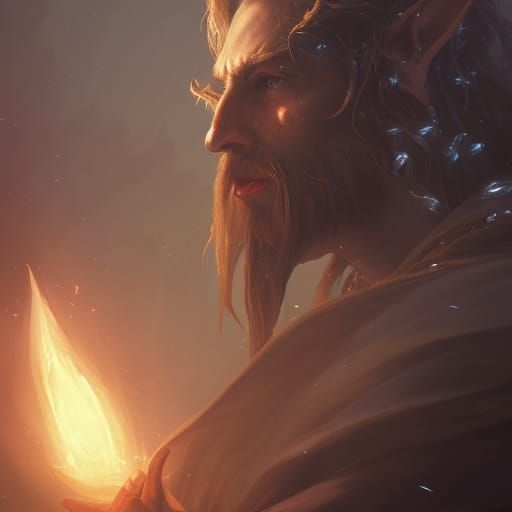 Half-Elf Druid: Dark Fantasy Concept Art