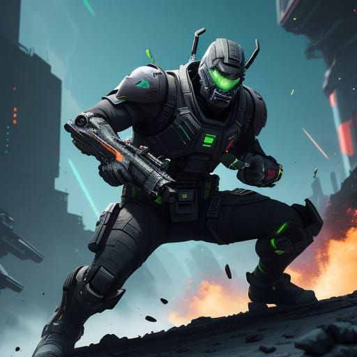 Epic Fortnite Warrior Battles in a Futuristic Arena