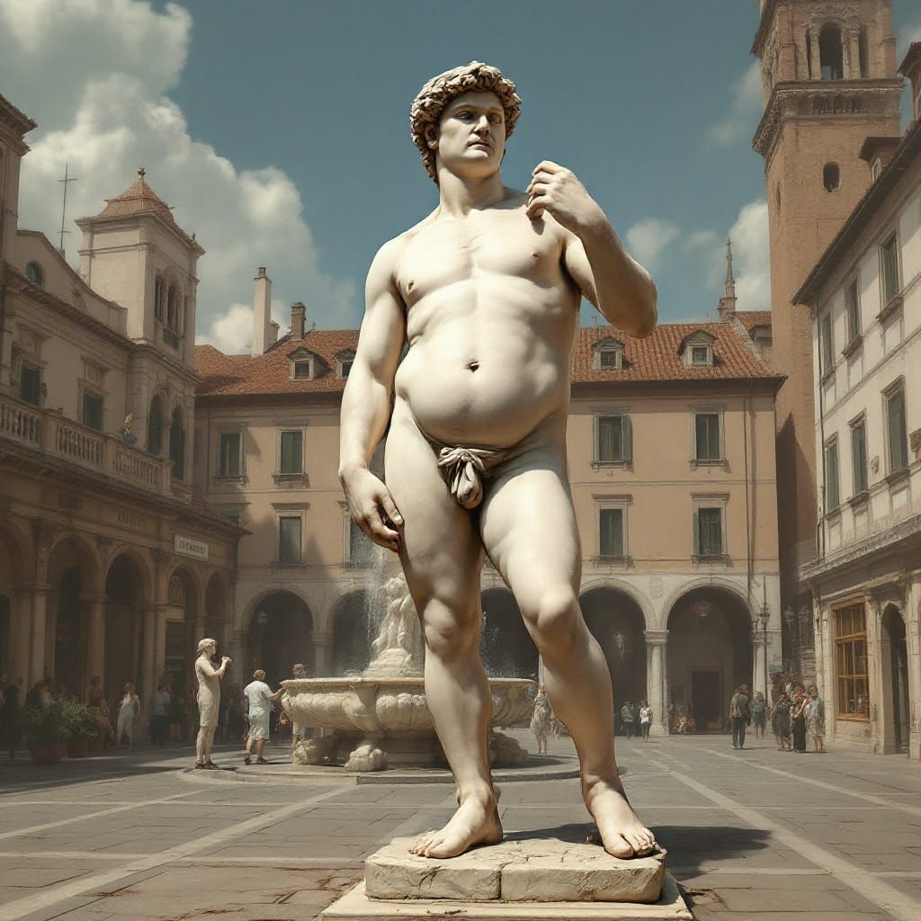 Renaissance Statue Gets a Comical Makeover