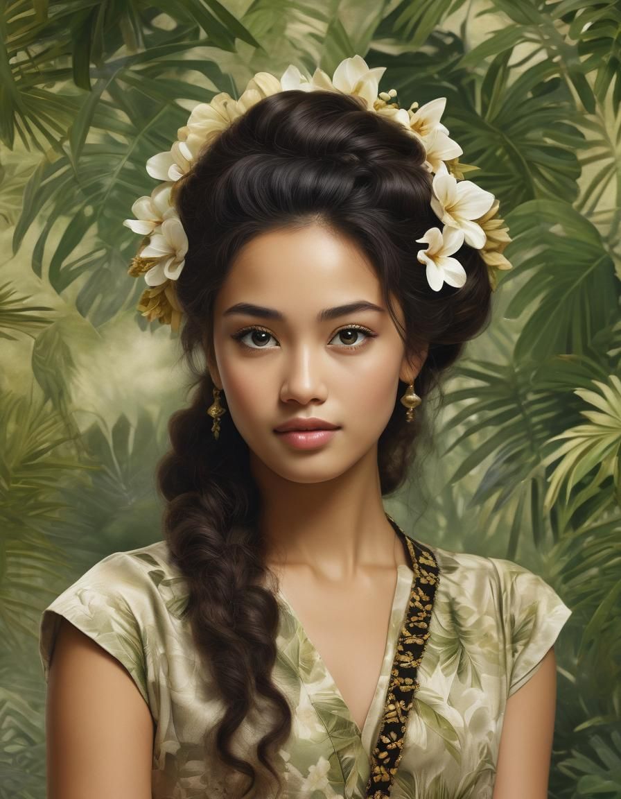 Beautiful Woman Portrait with Vintage Style