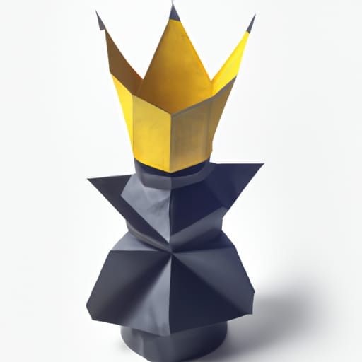 Origami Chess King Papercraft in 8K Resolution