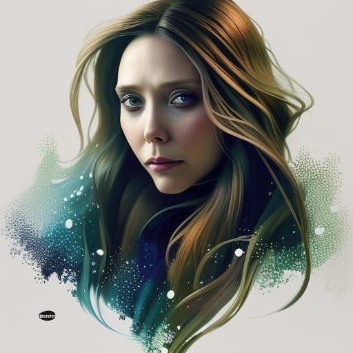 Elizabeth Olsen Portrait in Digital Art Style