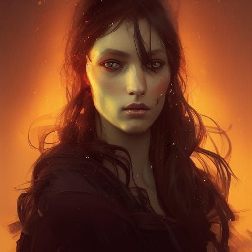 Golden Eyed Portrait in Artstation Style