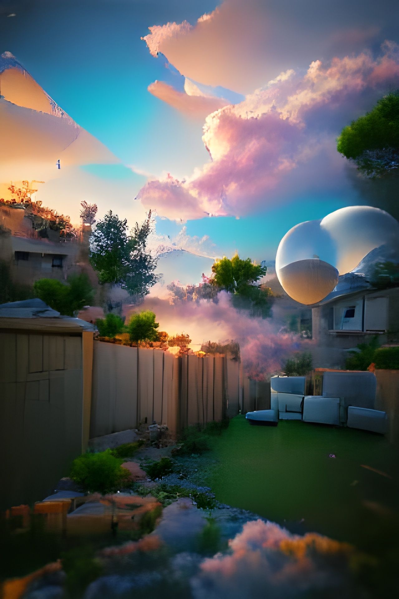 Cosmic Sky Wars in Dreamlike Cel-Shaded Style