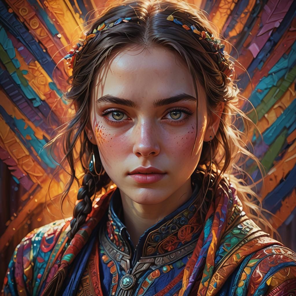 Striking Girl Portrait with Expressive Eyes