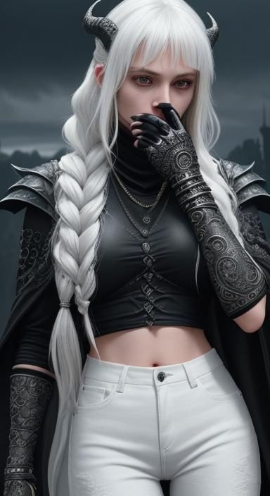 Detailed Digital Painting: Lucinda with Dragon Features