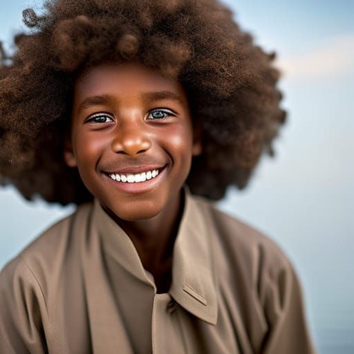Smiling Man with Curls: Professional Studio Portrait