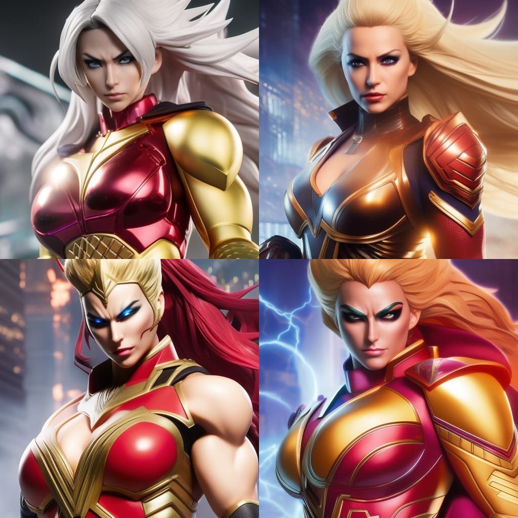 Super Sentai Villain: Female Bodybuilder in Anime Style