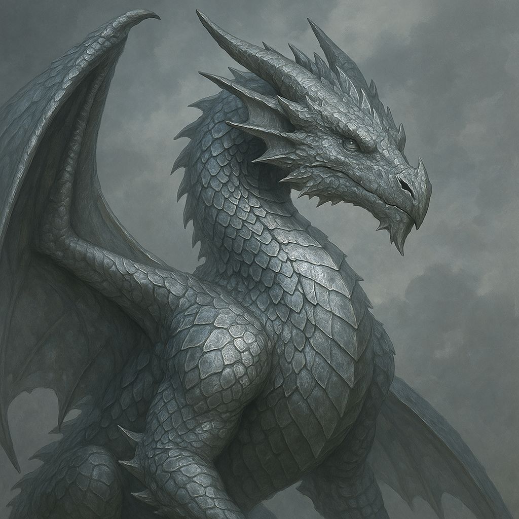 Majestic Silver Dragon Soaring Through the Sky