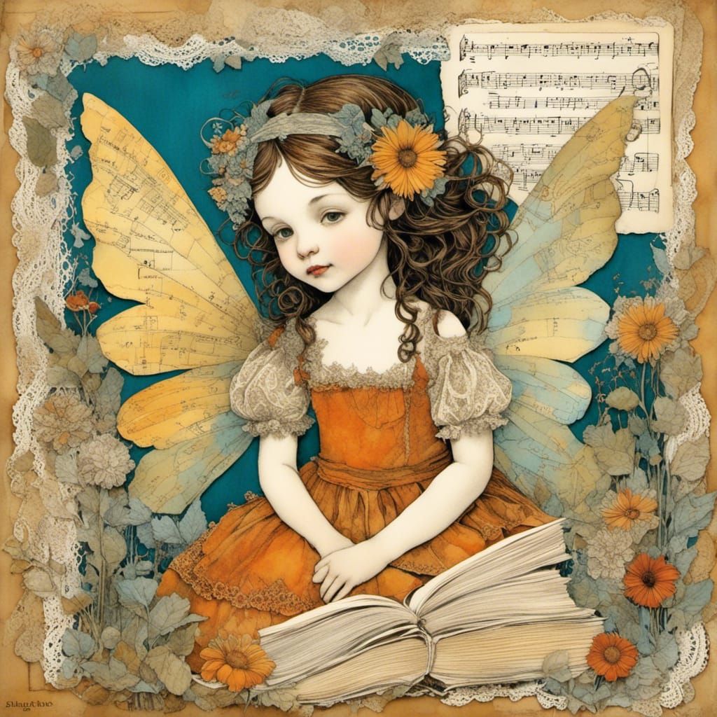 Enchanted Fairy in Whimsical Paper Collage