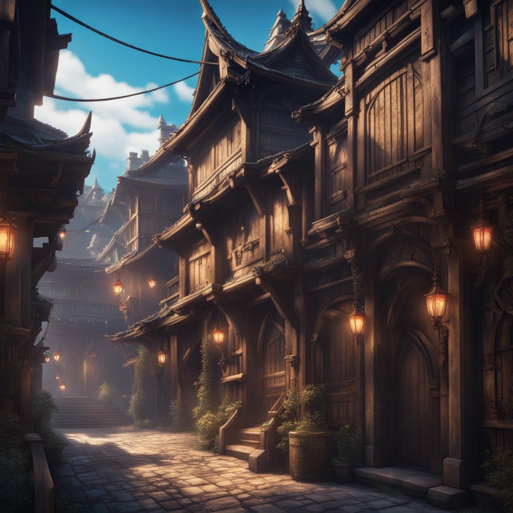 Jidaimono Anime Fantasy Thief in Detailed Matte Painting
