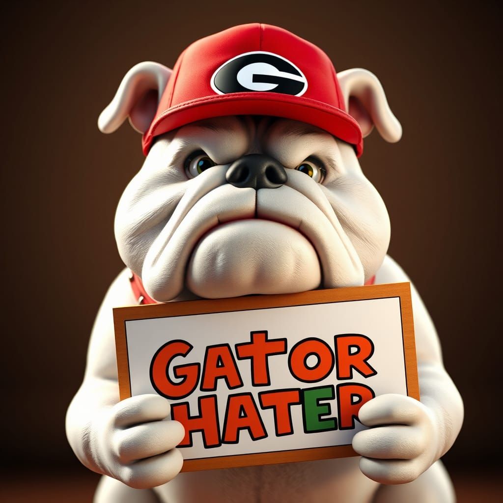 Georgia Bulldog "Gator Hater" in 3D Anime Style