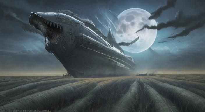 airship final fantasy box art style sky still-motion effect ...