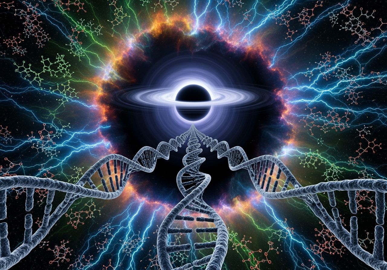 DNA Strands Approaching a Cosmic Event Horizon