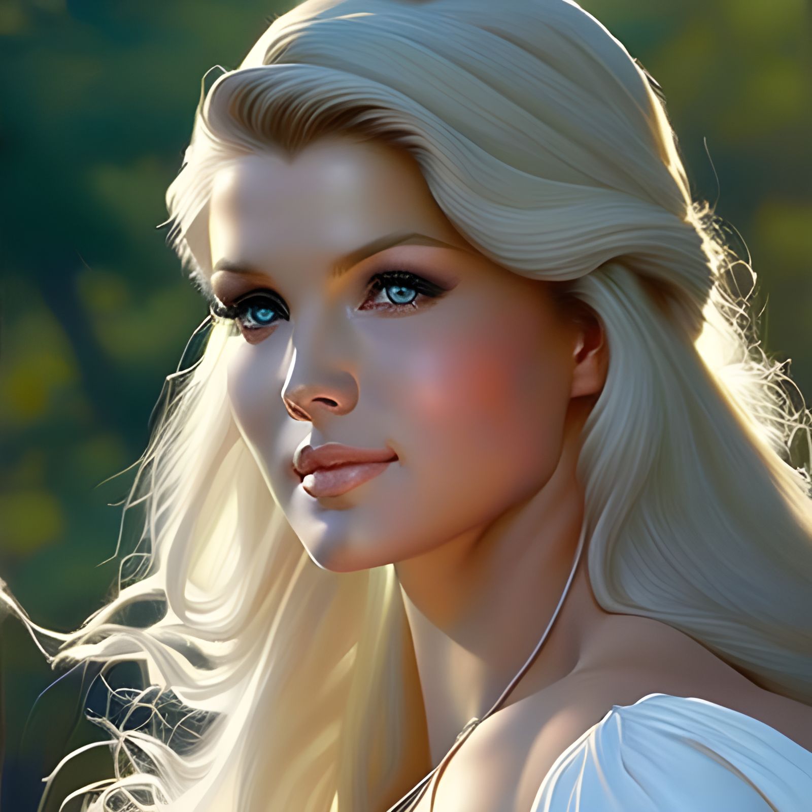 Hyperrealistic Elder in Sunny Park, Digital Art