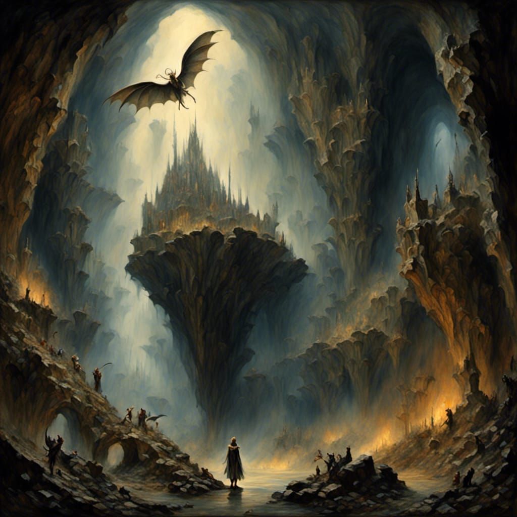 Dreamy Fairy in Mystical Underground Cave