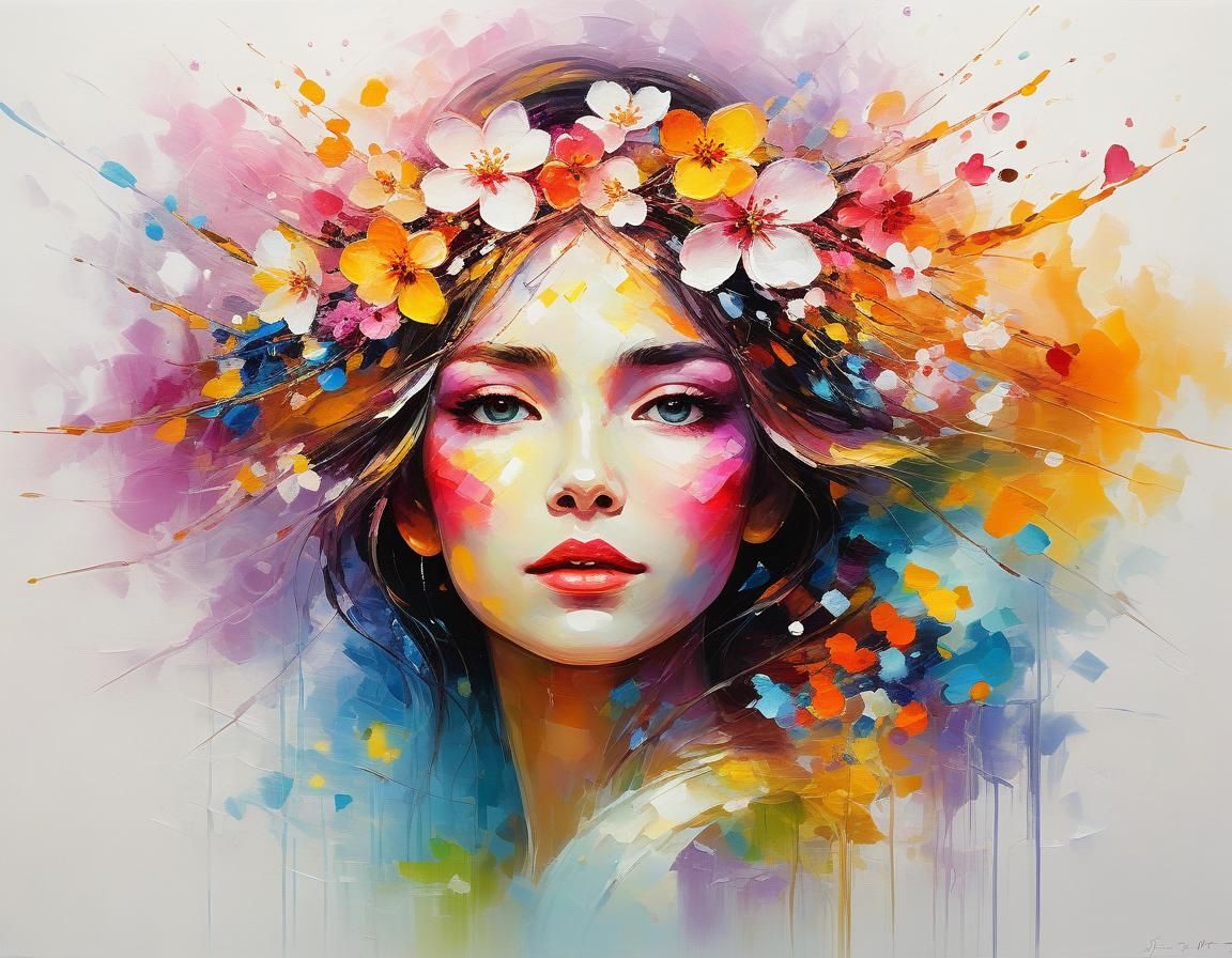 Ethereal Crown in Abstract Fauvist Style