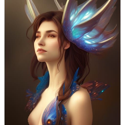 Fairy Dragon Portrait in Detailed Artstation Style